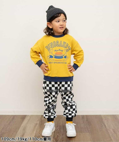 美式餐廳風格印花針織長褲 10分丈