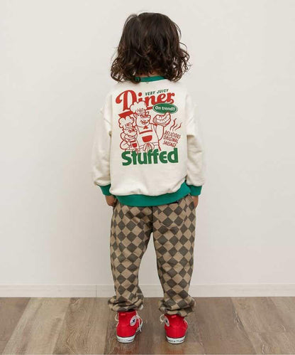 美式餐廳風格印花針織長褲 10分丈