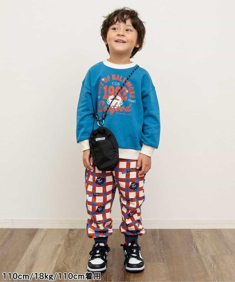 美式餐廳風格印花針織長褲 10分丈