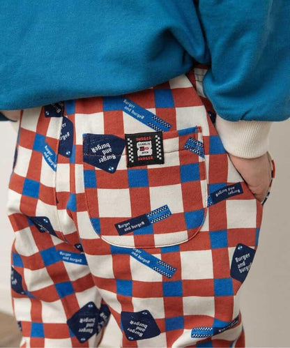 美式餐廳風格印花針織長褲 10分丈