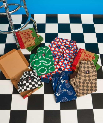 美式餐廳風格印花針織長褲 10分丈