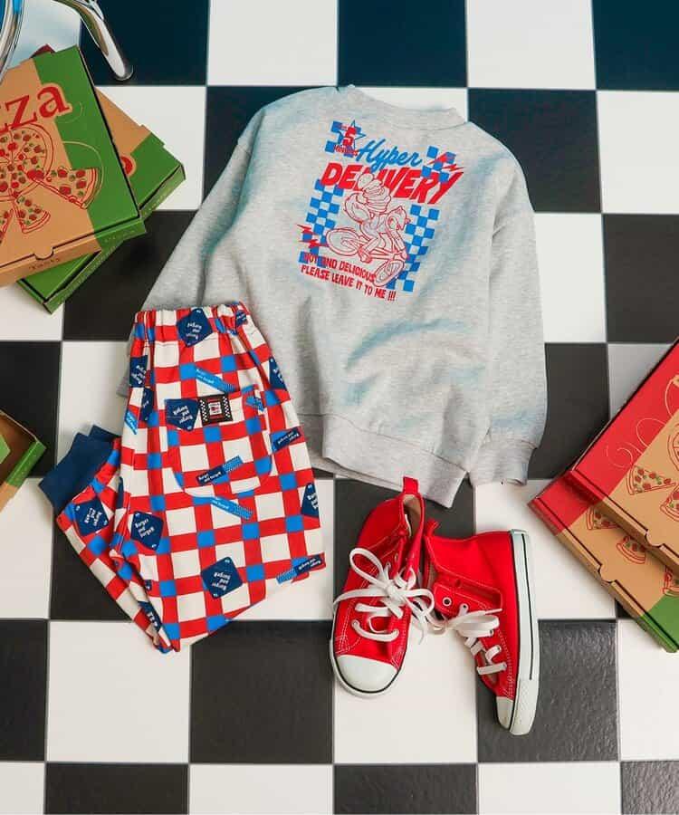 美式餐廳風格印花針織長褲 10分丈