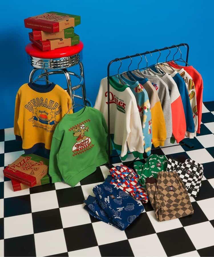 美式餐廳風格印花針織長褲 10分丈