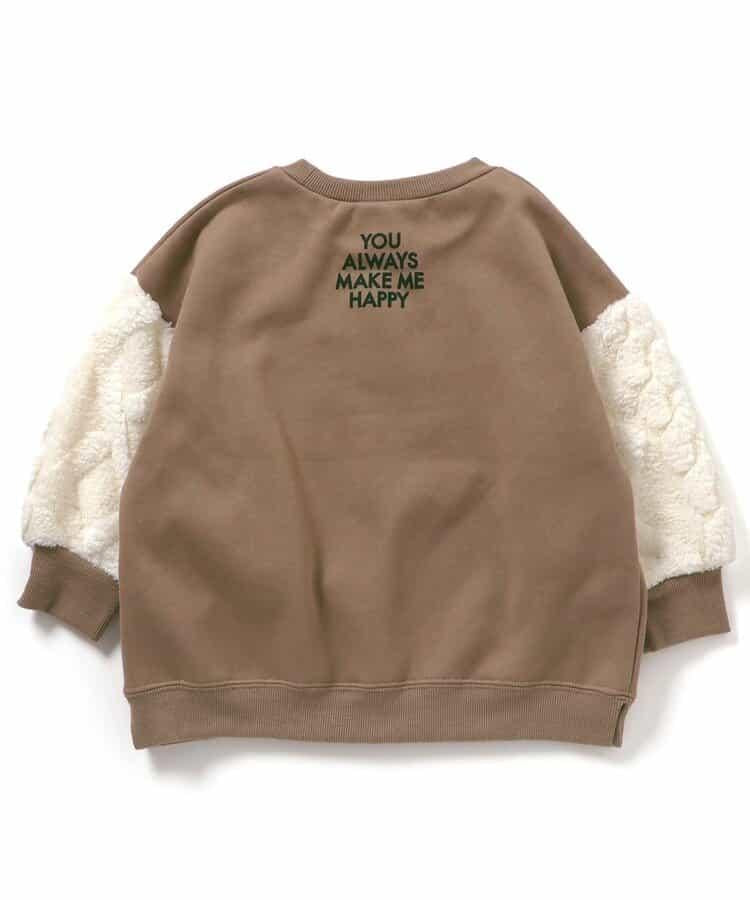 袖部提花人造毛絨拼接衛衣