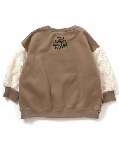 袖部提花人造毛絨拼接衛衣