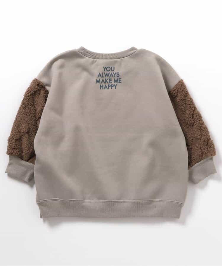 袖部提花人造毛絨拼接衛衣