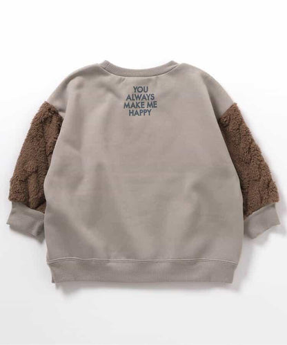 袖部提花人造毛絨拼接衛衣