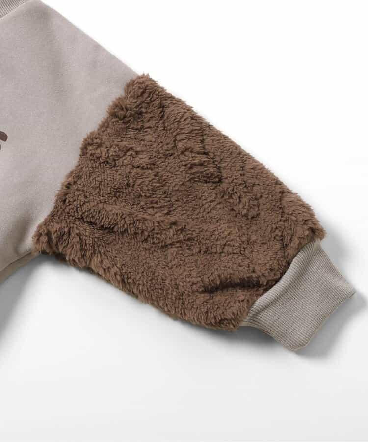 袖部提花人造毛絨拼接衛衣