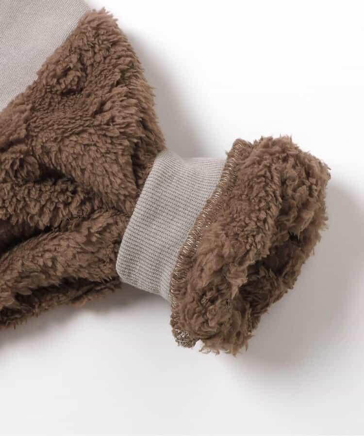 袖部提花人造毛絨拼接衛衣