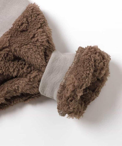 袖部提花人造毛絨拼接衛衣