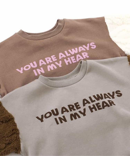 袖部提花人造毛絨拼接衛衣