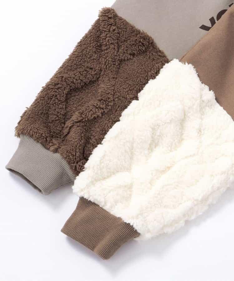 袖部提花人造毛絨拼接衛衣