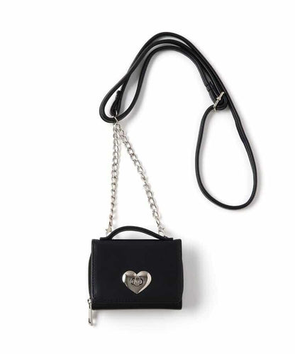 愛心鎖單肩錢包