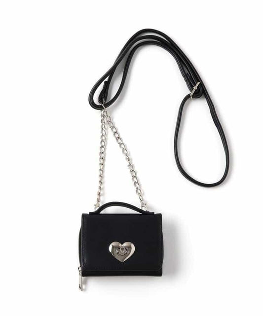 愛心鎖單肩錢包