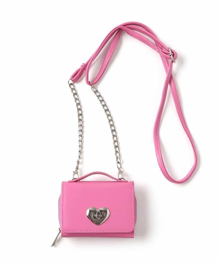 愛心鎖單肩錢包