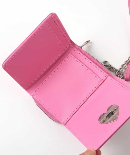 愛心鎖單肩錢包