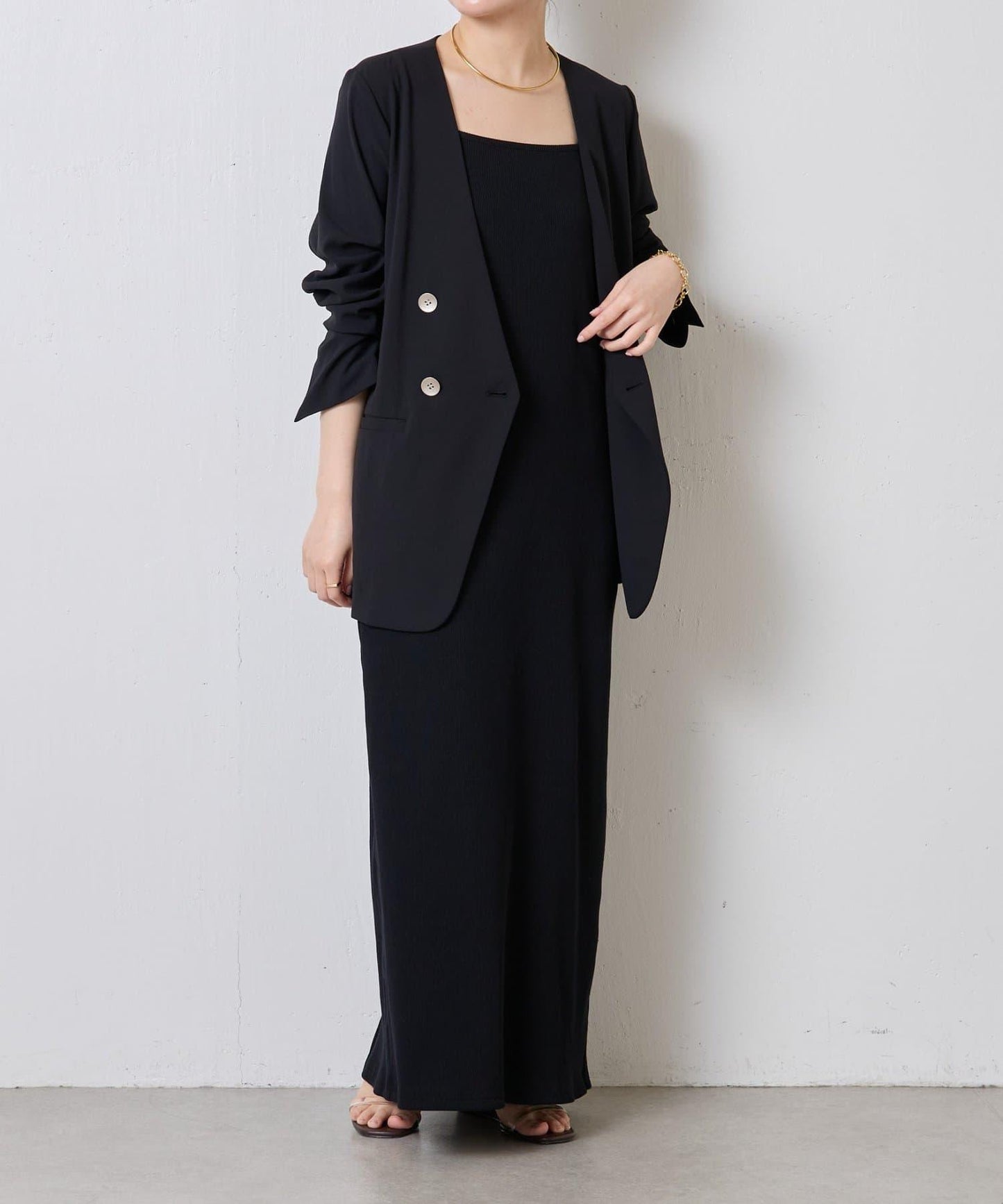 【新色上市/復刻】針織無領雙排扣夾克/禮服