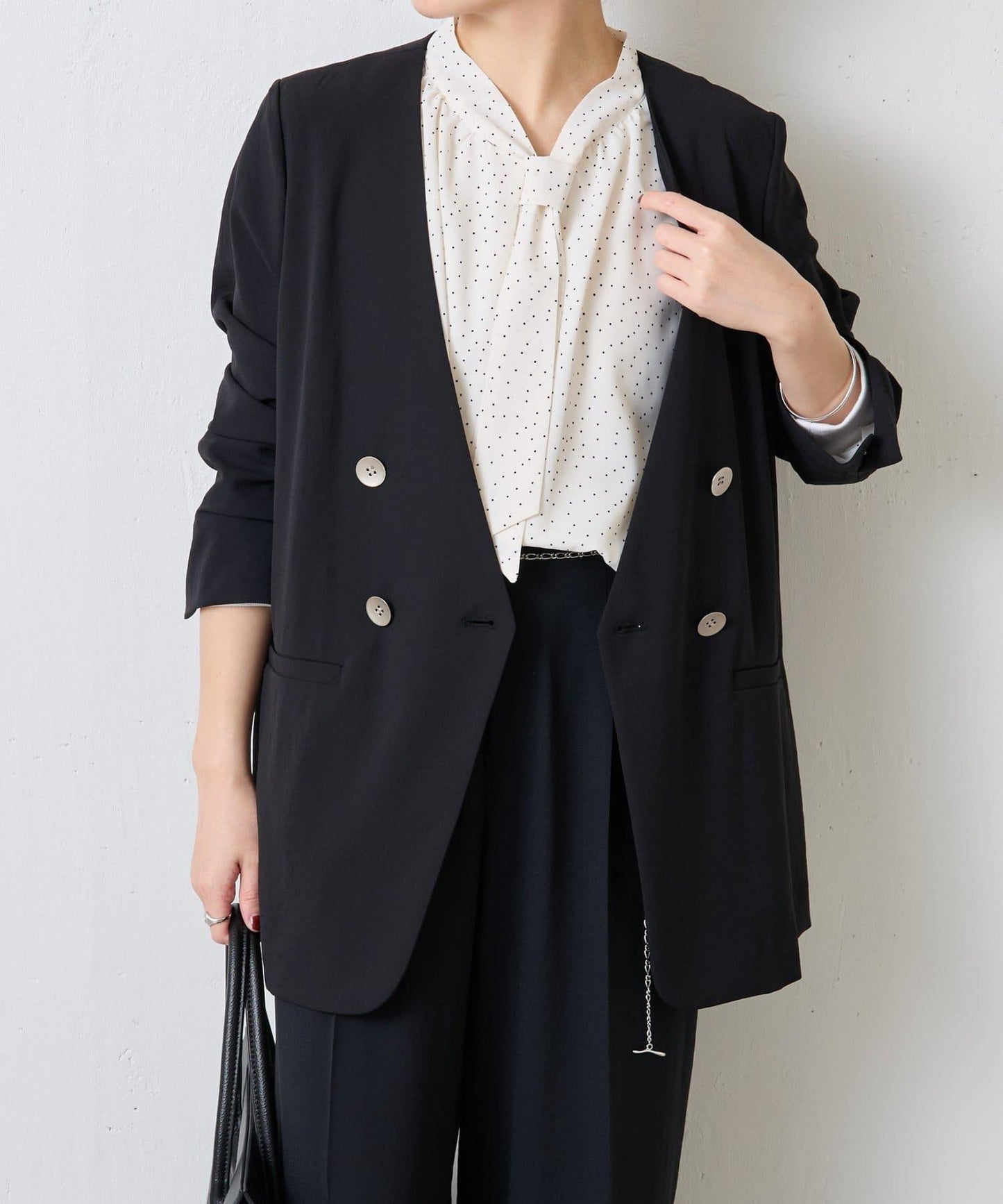 【新色上市/復刻】針織無領雙排扣夾克/禮服