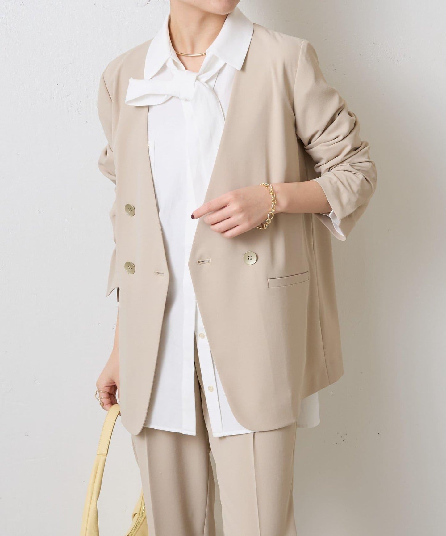 【新色上市/復刻】針織無領雙排扣夾克/禮服