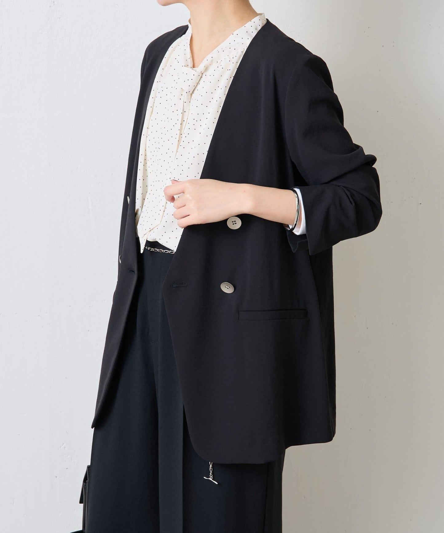 【新色上市/復刻】針織無領雙排扣夾克/禮服