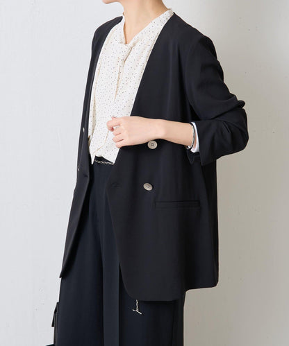 【新色上市/復刻】針織無領雙排扣夾克/禮服