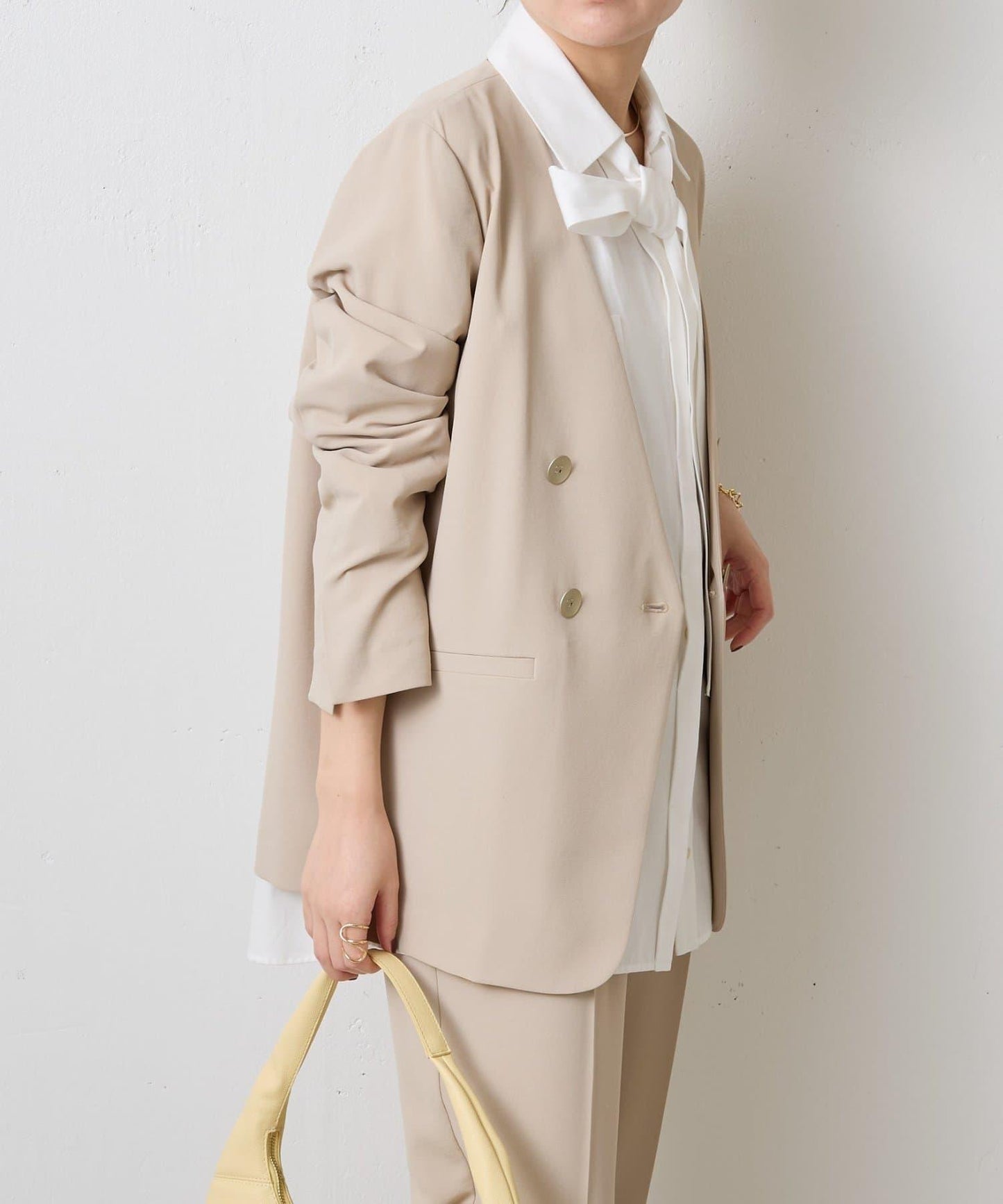 【新色上市/復刻】針織無領雙排扣夾克/禮服