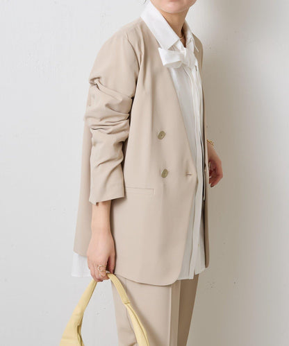 【新色上市/復刻】針織無領雙排扣夾克/禮服