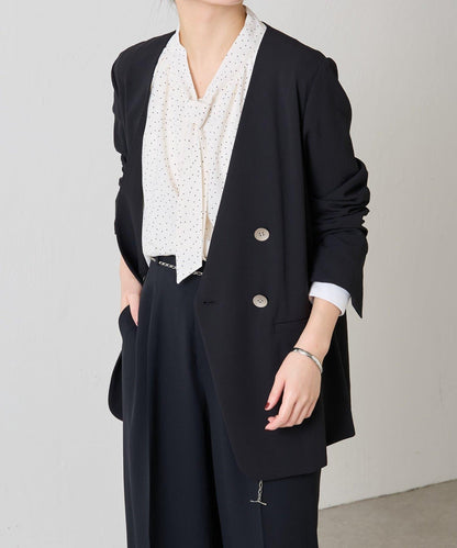 【新色上市/復刻】針織無領雙排扣夾克/禮服
