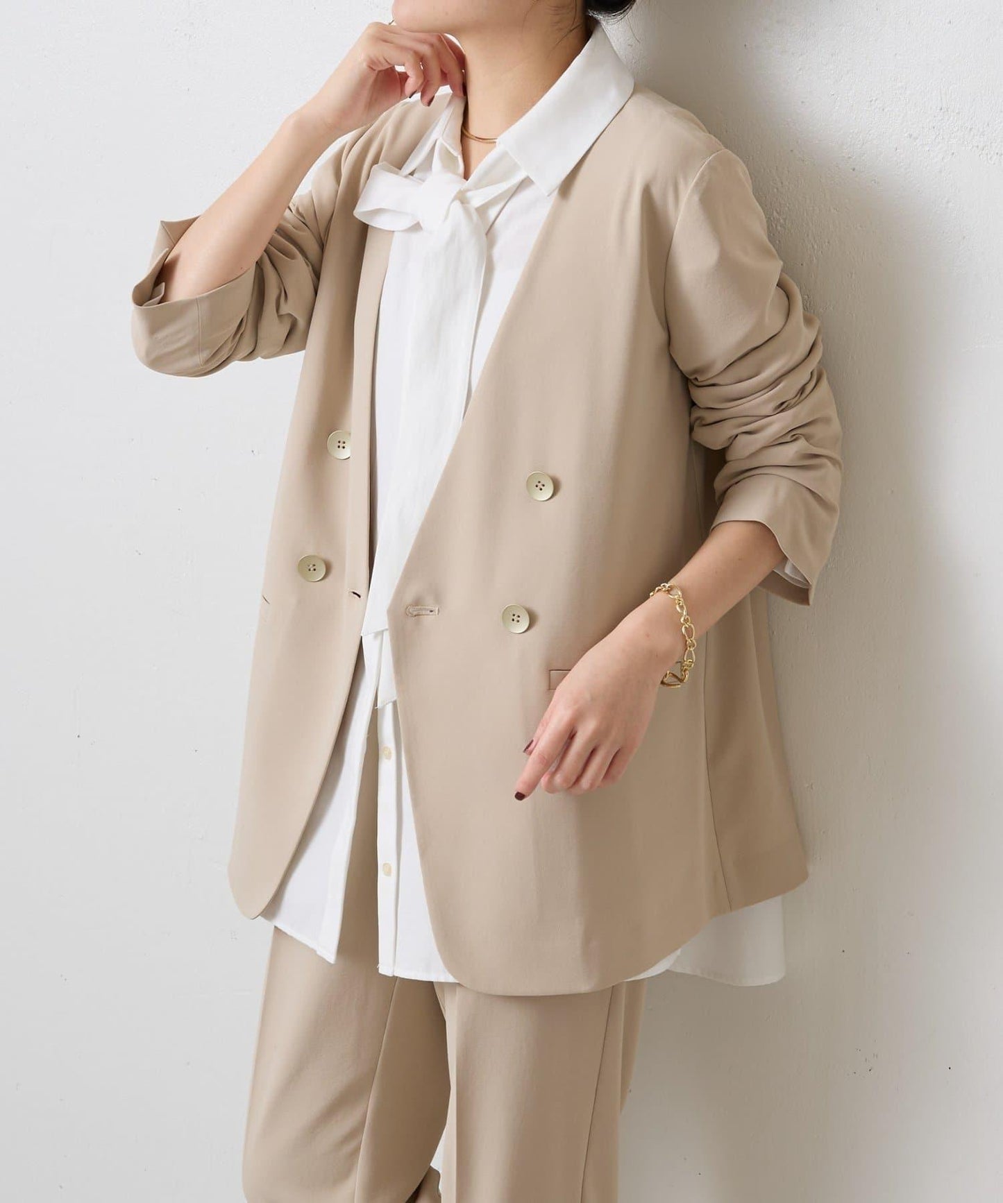 【新色上市/復刻】針織無領雙排扣夾克/禮服