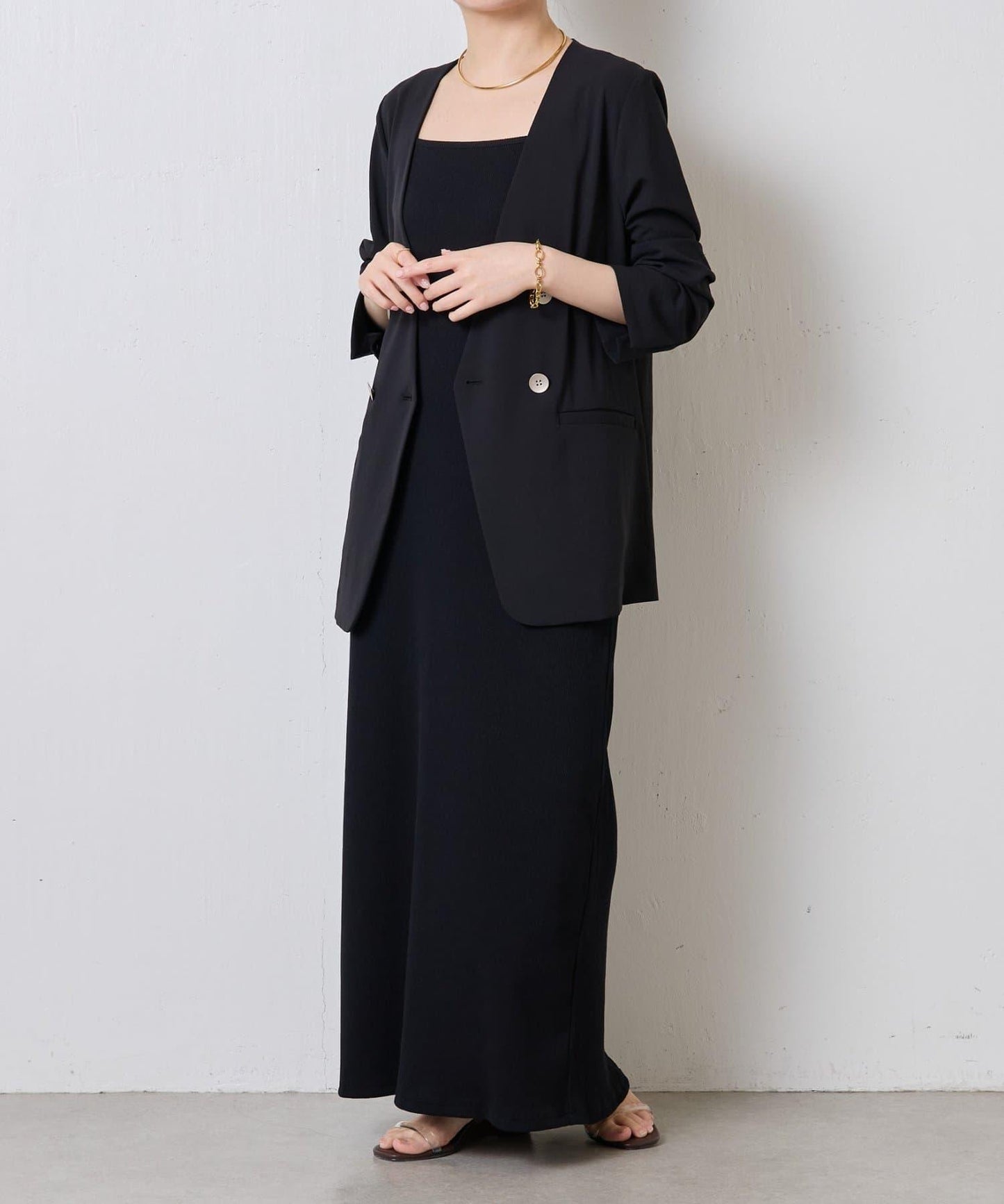 【新色上市/復刻】針織無領雙排扣夾克/禮服