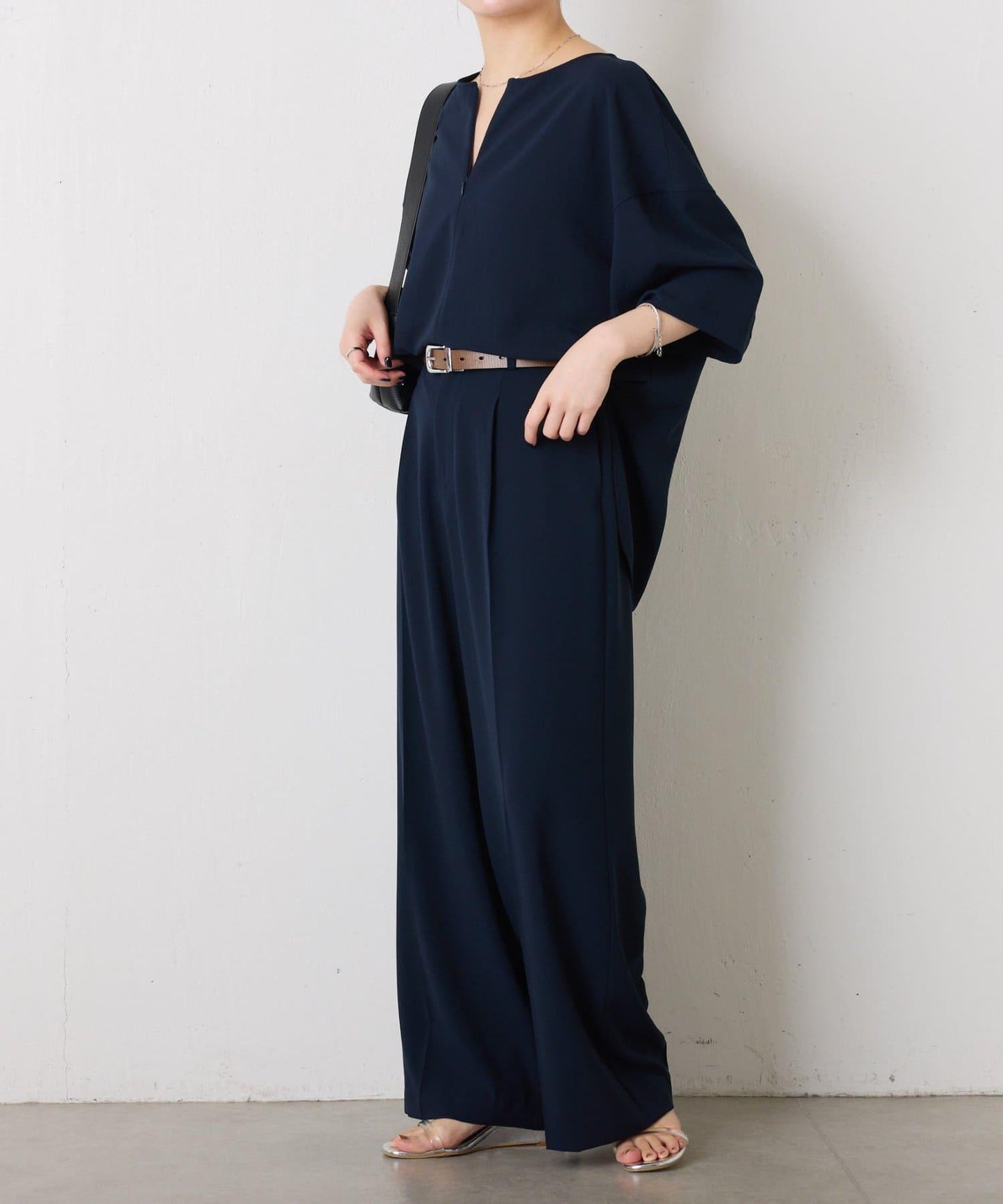 【高機能/とろみパンツ/マイナス3kg/5サイズ展開】ジャージワイドパンツ