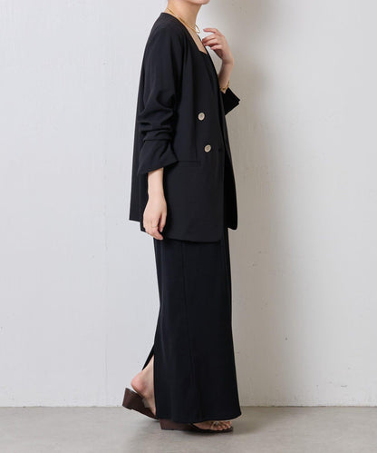 【新色上市/復刻】針織無領雙排扣夾克/禮服
