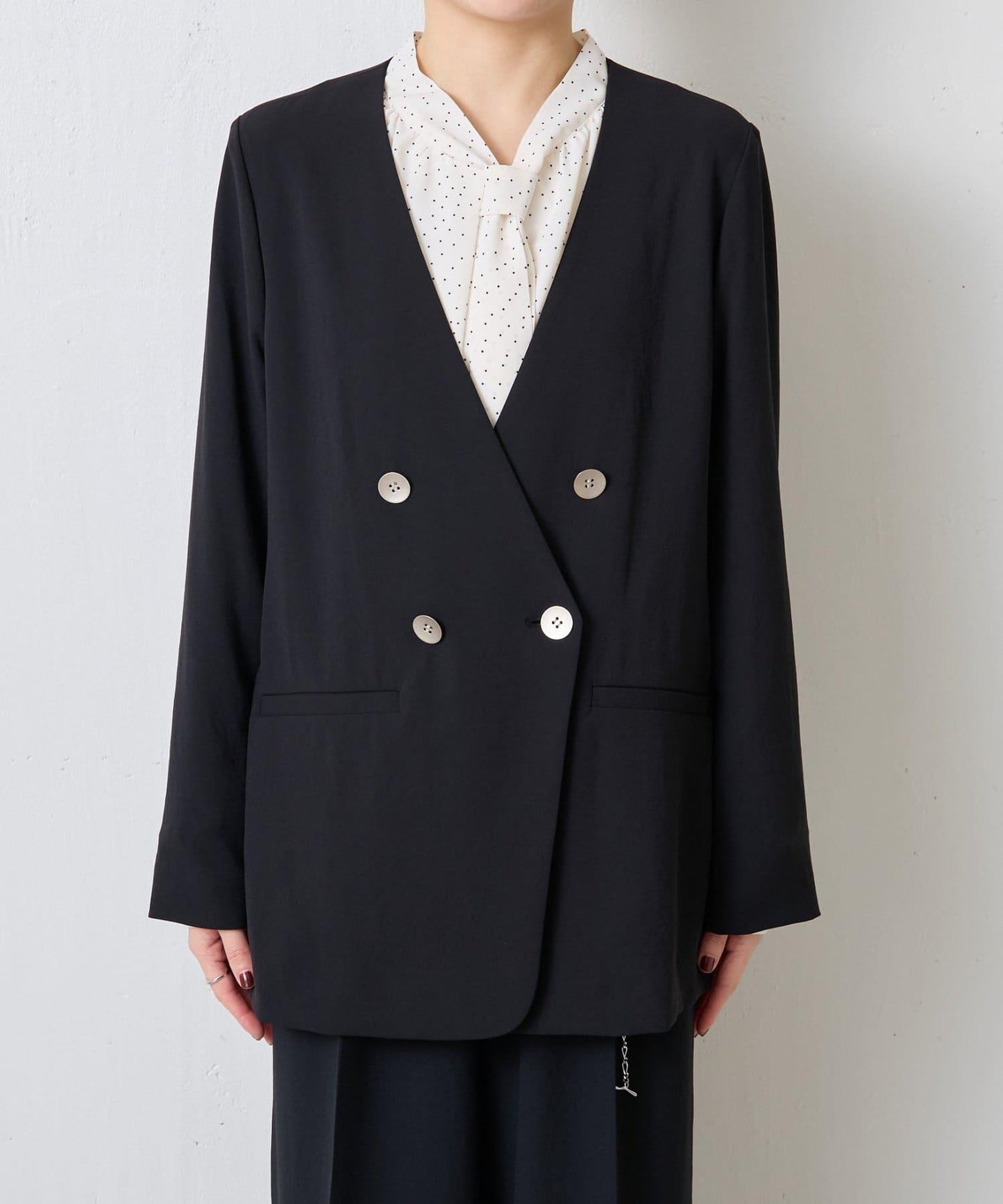 【新色上市/復刻】針織無領雙排扣夾克/禮服