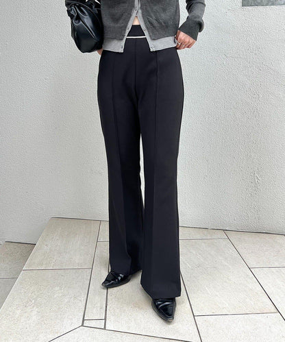 【有小個子尺碼】褶飾喇叭褲