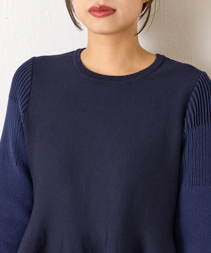 荷葉邊拼接連衣裙