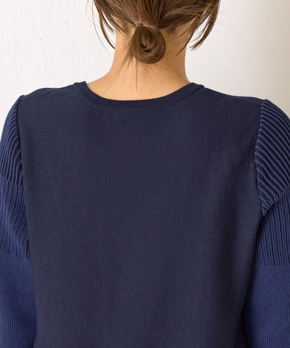 荷葉邊拼接連衣裙