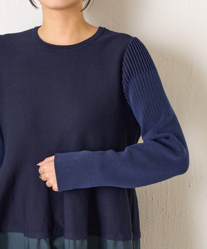 荷葉邊拼接連衣裙