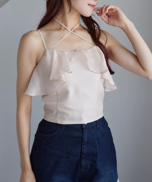 【one after another】首交叉吊帶背心