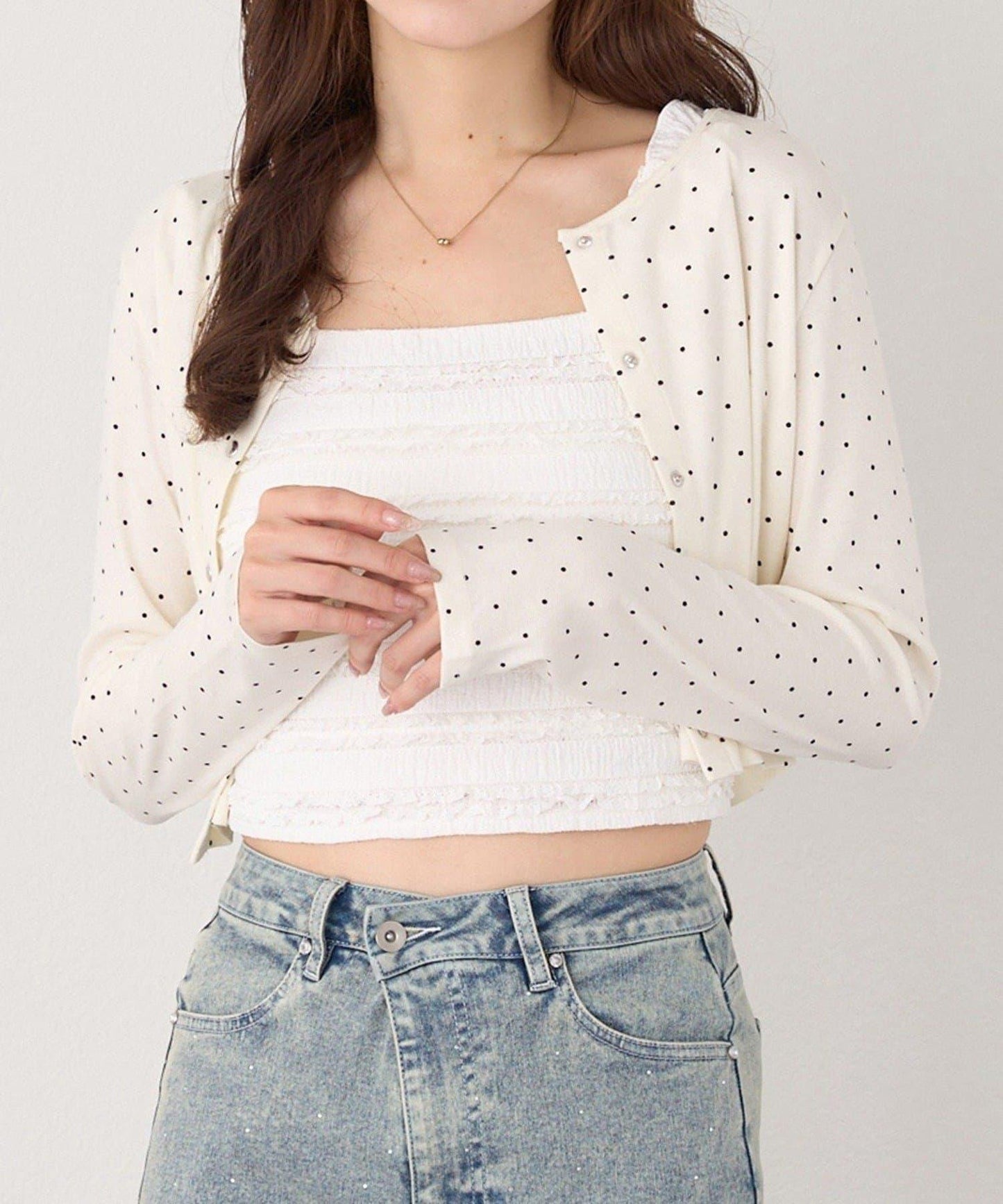 蕾絲內搭套裝開衫