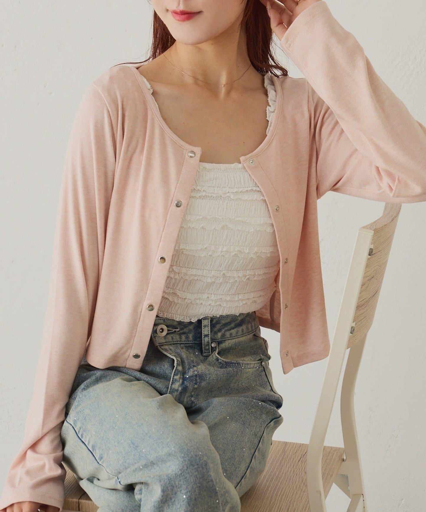 蕾絲內搭套裝開衫