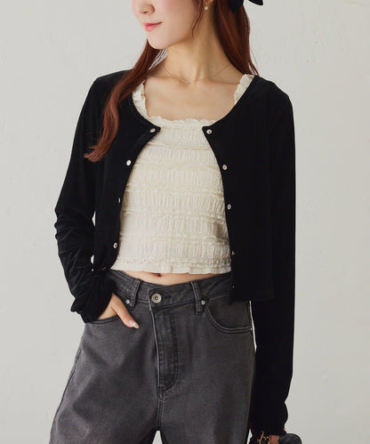 蕾絲內搭套裝開衫