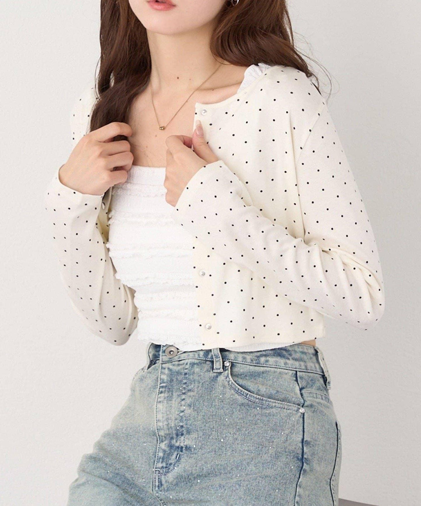 蕾絲內搭套裝開衫