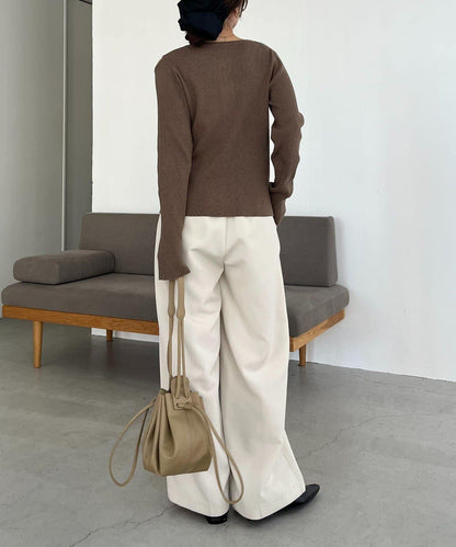 肩部開口紐扣開衫