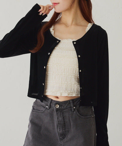 蕾絲內搭套裝開衫