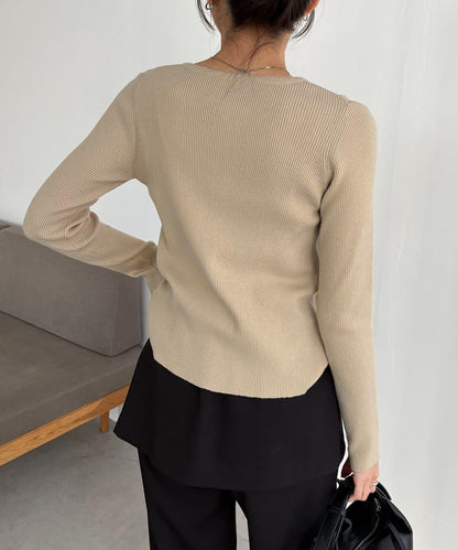 肩部開口紐扣開衫