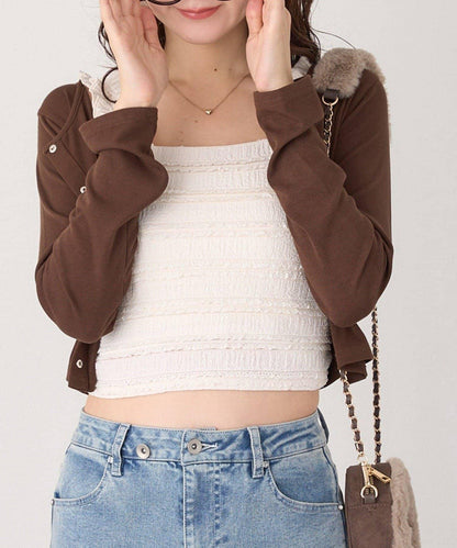 蕾絲內搭套裝開衫