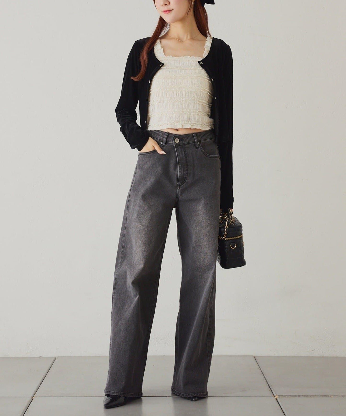 蕾絲內搭套裝開衫