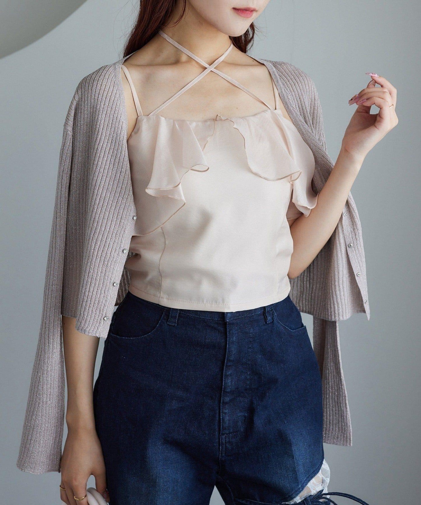 【one after another】首交叉吊帶背心