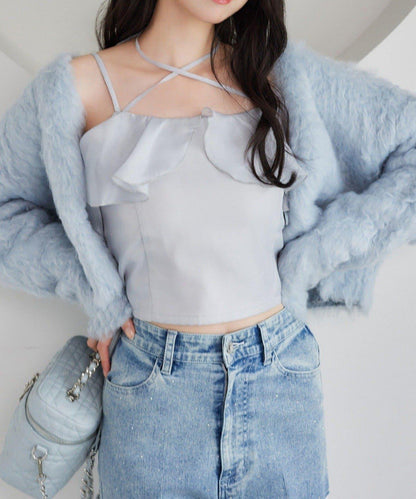 【one after another】首交叉吊帶背心