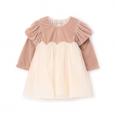 泡泡袖雪紡連衣裙